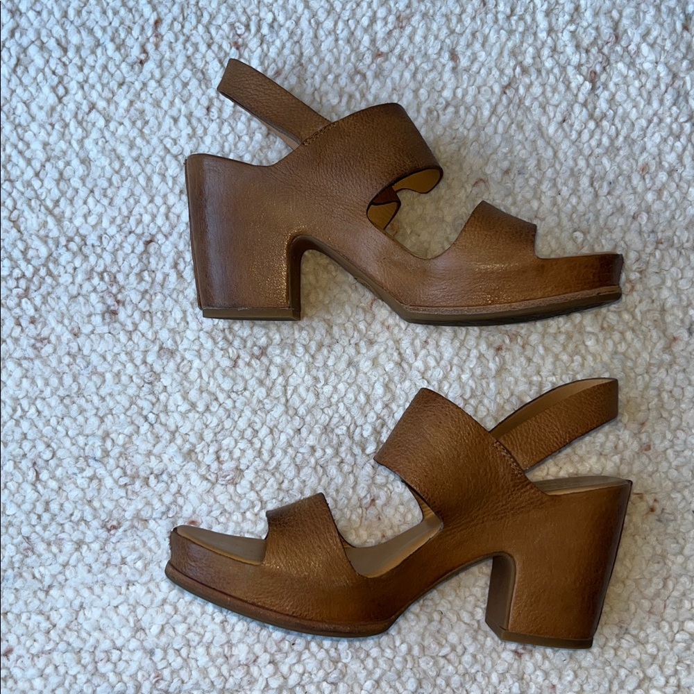 Kork Ease San Carlos Platform Chunky Heel Sandals Brown Terra 10 - Picture 4 of 8